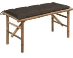 Vidaxl - Klappbare Gartenbank Mit Auflage 118 Cm Bambus