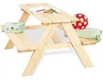 Pinolino - Kindersitzgruppe Nicki, Fichtenholz, Unbehandelt F&uuml;r 4 Kinder, 90x85x50