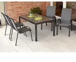 Amalfi Set 5tlg Grau 4 Sessel Tisch 150x80cm Alu/textil