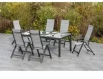 7tlg Florenz Set 6 Sessel 1 Semi Az-tisch 200/300x100cm
