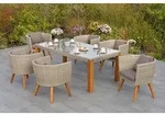 Imperia Set 7tlg 6 Sessel Tisch 200x100cm Kissen