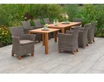 Toskana Set 9tlg 8 Sessel Auflagen Tisch 185/370x90/73cm