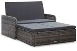 2-tlg. Garten-lounge-set Mit Auflagen Poly Rattan Grau Vidaxl