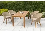 Arrone Set 5tlg 4 Sessel Kissen Tisch 185x90cm