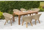 Arrone Set 7tlg 6 Sessel Kissen Tisch 185x90cm
