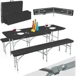 Buffettisch Bierzeltgarnitur Aus Kunststoff Klappbar Mit Tisch Und 2 B&auml;nken -...