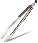 Relaxdays - K&uuml;chenzange Edelstahl, Grillzange M. Holzgriff, 38 Cm Edelstahlzange,