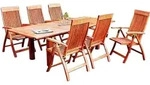 Comodoro Set 7tlg 6 Sessel 180(220/260)x100cm Eukalyptus