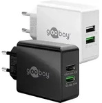 Usb/qc-lader 44957, 2-fach, 2+3 A, 28 W, Wei&szlig; - Goobay