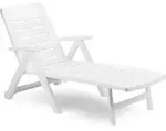 Sonnenliege Wei&szlig; Garten Balkon Strandstuhl Sommer Wintergarten Entspannen Sitzen
