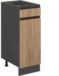 Vicco - K&uuml;chenm&ouml;bel R-line, Goldkraft Eiche, 30 Cm J-shape, Ohne Arbeitsplatte