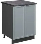 Vicco - K&uuml;chenunterschrank Fame-line, Hellblau-grau, 60 Cm , Ap Anthrazit