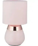 Relaxdays - Nachttischlampe Mit Touch, Tischlampe Wohn- & Schlafzimmer, Stoffschirm,