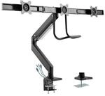 Inline Monitorhalterung Schwarz F&uuml;r Schreibtisch 3 Bildschirme 27 Zoll