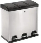 Helit - Tretabfallsammler "the Separator" 3x 20l Dxh592mm Va Silber