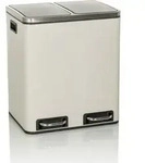 Abfallsammler / M&uuml;lltrennsystem Clean 9 - 30l (2x15l) Stahl Beige Hjh Office