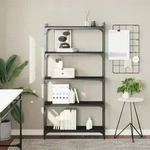 B&uuml;cherregal 5 B&ouml;den Schwarz 80x30x154 Cm Holzwerkstoff Vidaxl