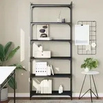 B&uuml;cherregal 6 B&ouml;den Schwarz 80x30x188 Cm Holzwerkstoff Vidaxl
