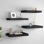 Vidaxl Floating Wall Shelves 4 Pcs Black 40x23x3,8 Cm Mdf