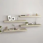 Schweberegale 4 Stk. Eiche-optik 80x23,5x3,8 Cm Mdf Vidaxl