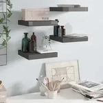 Schweberegale 4 Stk. Hochglanz-grau 23x23,5x3,8 Cm Mdf Vidaxl