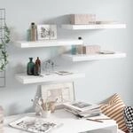 Schweberegale 4 Stk. Hochglanz-wei&szlig; 60x23,5x3,8 Cm Mdf Vidaxl