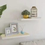 Schweberegale 2 Stk. Eichen-optik Und Wei&szlig; 60x23,5x3,8 Cm Mdf Vidaxl