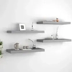 Schweberegale 4 Stk. Grau 60x23,5x3,8cm Mdf Vidaxl