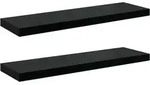 Schweberegale 2 Stk. Hochglanz-schwarz 80x23,5x3,8 Cm Mdf Vidaxl
