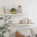 Schweberegale 2 Stk. Eiche Und Wei&szlig; 90x23,5x3,8 Cm Mdf Vidaxl