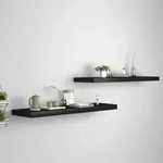 Schweberegale 2 Stk. Schwarz 90x23,5x3,8 Cm Mdf Vidaxl