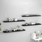 Schweberegale 4 Stk. Schwarz 120x23,5x3,8 Cm Mdf - Vidaxl