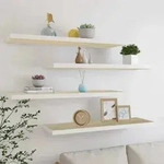 Vidaxl - Schweberegale 4 Stk. Eichen-optik Und Wei&szlig; 120x23,5x3,8 Cm Mdf
