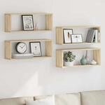 W&uuml;rfelregale 4 Stk. Sonoma-eiche 60x15x23 Cm Holzwerkstoff Vidaxl