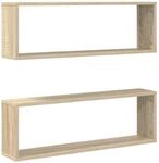W&uuml;rfelregale 2 Stk. Sonoma-eiche 80x15x26,5 Cm Holzwerkstoff Vidaxl