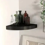 Eck-schweberegal Schwarz 25x25x3,8 Cm Mdf Vidaxl