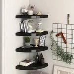 Eck-schweberegale 4 Stk. Schwarz 35x35x3,8 Cm Mdf Vidaxl