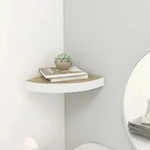 Eck-schweberegal Eichen-optik Und Wei&szlig; 25x25x3,8 Cm Mdf Vidaxl