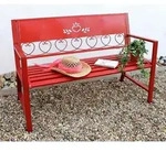 Dandibo - Gartenbank Metall Wetterfest Rot 120 Cm 2 Sitzer Sitzbank Passion 121495