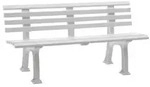 Bank Sylt L1500xb540xh740mm 3-sitzer Ku.wei&szlig; Blome