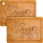 Dunedesign - 2x Massives Schneidebrett Mit Saftrille 33x23cm - 20mm Bio Bambus