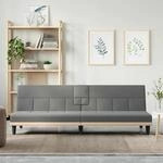 Schlafsofa Mit Getr&auml;nkehaltern Dunkelgrau Stoff - Vidaxl