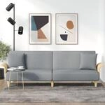 Schlafsofa Mit Armlehnen Hellgrau Stoff Vidaxl