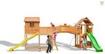 Spielturm 'maxi Set Sized Plaza My Side Fortress Toybox Rainbow', Teak, Mit 2x