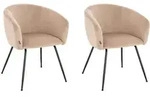 Esszimmerstuhl Samt Mit Armlehne Aria Farbe: Beige, Menge: 2 Stuhl Polsterstuhl