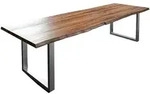 Esstisch Baumkante Massiv Akazie Nussbaum 280 X 100 Silber Liam