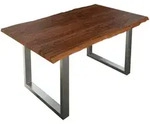 Sam Outillage - Esstisch Baumkante Massiv Akazie Nougat 180 X 90 Cm Silber...