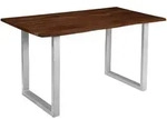 Sam Outillage - Esstisch Baumkante Massiv Akazie Nussbaum 140x75 Cm U-gestell...