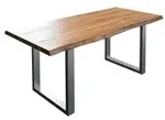 Esstisch Baumkante Massiv Akazie Natur 140 X 80 Silber Liam