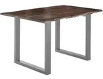 Sam Outillage - Esstisch Baumkante Massiv Akazie Nussbaum 160 X 85 Silber U-gestell